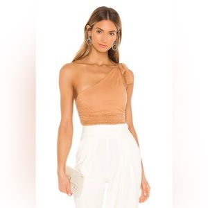 NBD Ronny Ruched Heart Nude Thong Bodysuit